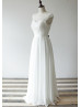 Lace Chiffon Beaded Full Length Wedding Dress